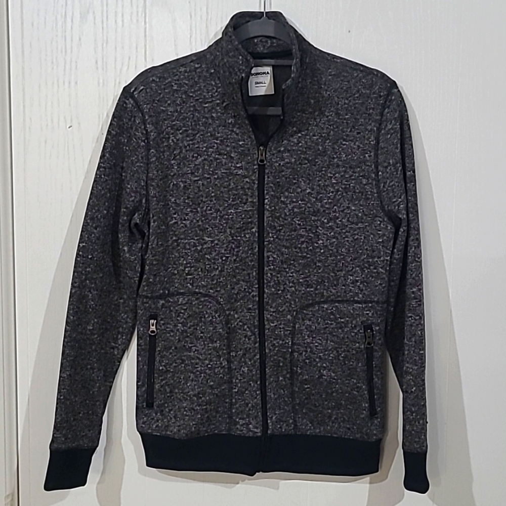Sonoma Zip Front Mock Neck Sweatshirt Jacket Size Small
